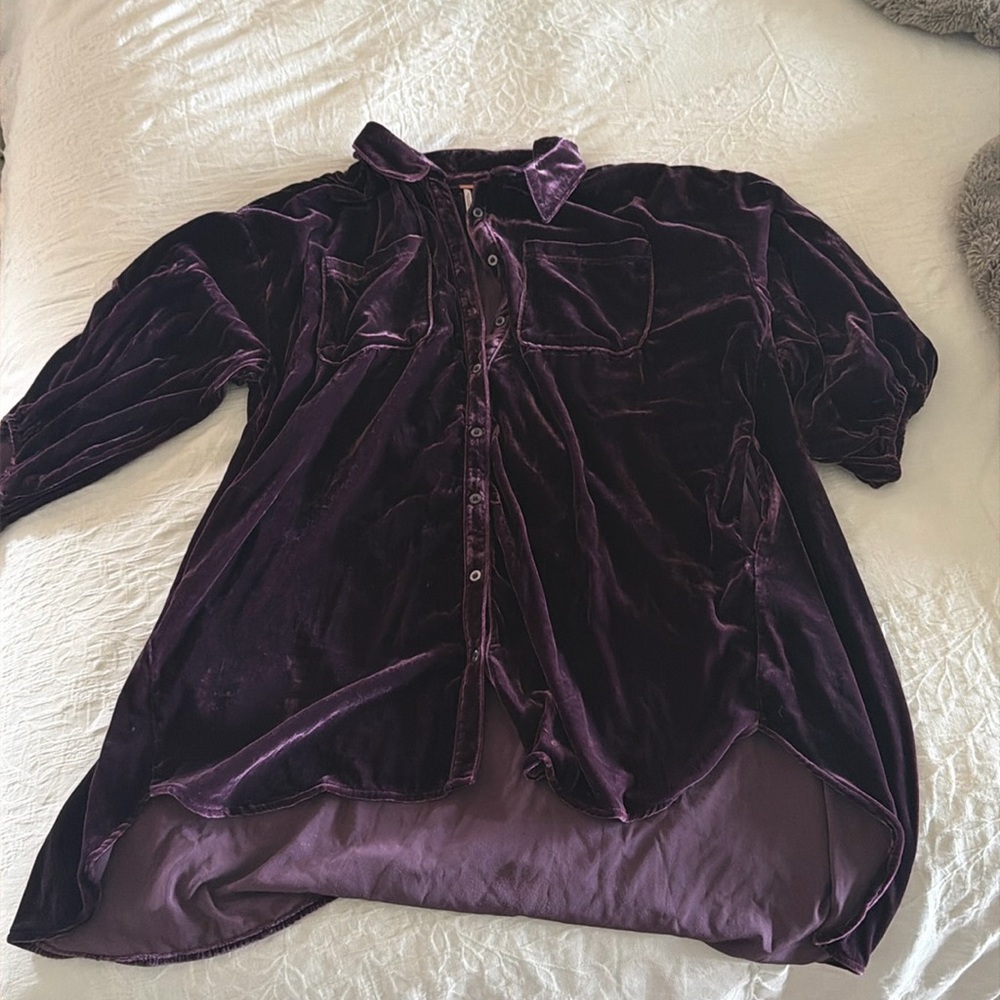 Free People velvet button down
